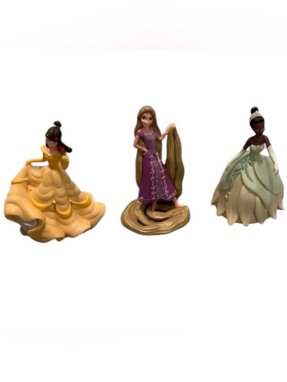 Disney Princesses Figure Lot Belle Tiana Rapunzel Princess 4 Inches Tall